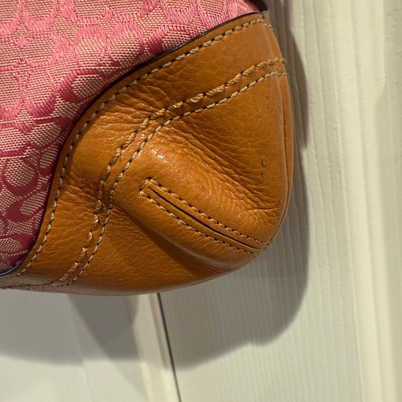 Coach Pink and Tan Shoulder Bag - Picture 12 of 16